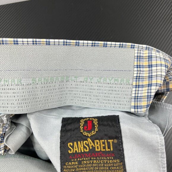 VTG Sansabelt Polyester Pants Mens 33x31 Disco 60/70’s Leisure Suit Plaid Pimp - Picture 6 of 11